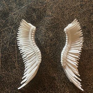 Elegant White Wing Earrings